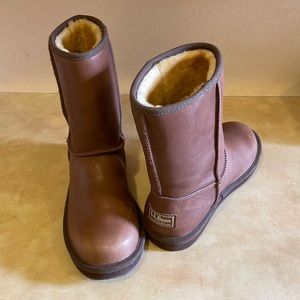 L.L. Bean Brown Ankle Boots with Shearling Lining